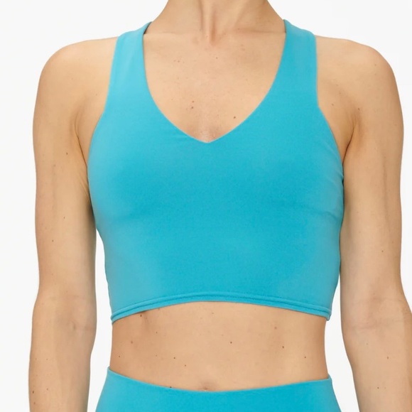 ALO Yoga Tops - Alo Yoga Airbrush fabric Real Bra Tank Bright Aqua SMALL